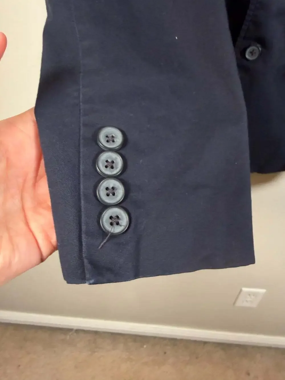 J. Crew Crewcuts Thompson Suit Jacket Blazer Size 14 Navy Blue Flex Chino